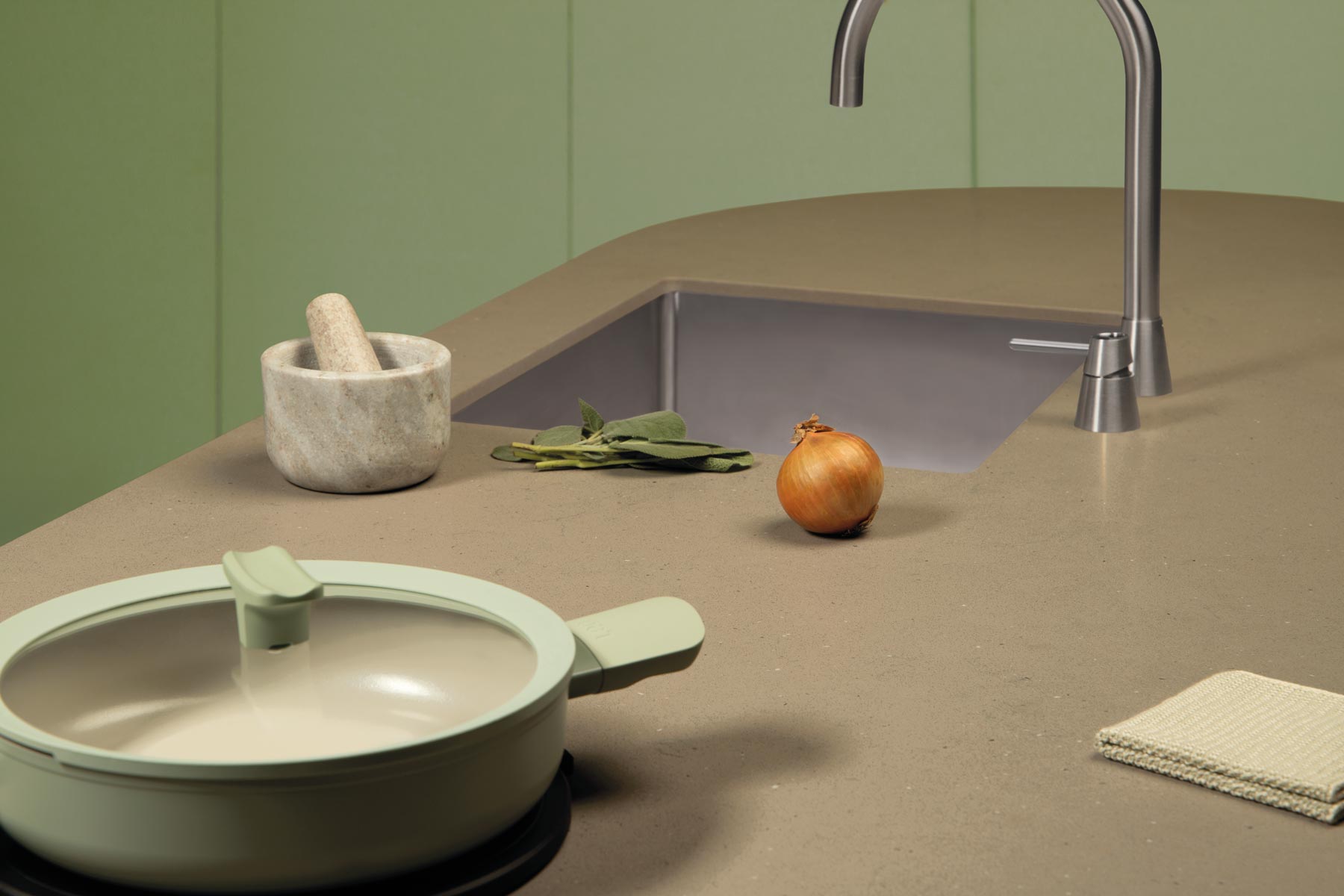 Duurzaam keukenblad Obsidiana Vulcano Warm